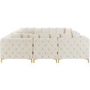  Manufacturer Color_Cream -- Tremblay 139" Cream Velvet Upholstered 8 pc Modular Sectional IMAGE 11