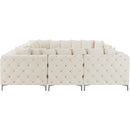  Manufacturer Color_Cream -- Tremblay 139" Cream Velvet Upholstered 8 pc Modular Sectional IMAGE 12