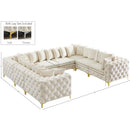  Manufacturer Color_Cream -- Tremblay 139" Cream Velvet Upholstered 8 pc Modular Sectional IMAGE 13