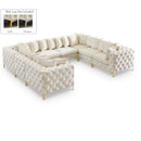  Manufacturer Color_Cream -- Tremblay 139" Cream Velvet Upholstered 8 pc Modular Sectional IMAGE 1