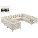  Manufacturer Color_Cream -- Tremblay 139" Cream Velvet Upholstered 8 pc Modular Sectional IMAGE 2