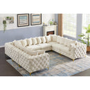  Manufacturer Color_Cream -- Tremblay 139" Cream Velvet Upholstered 8 pc Modular Sectional IMAGE 3