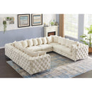  Manufacturer Color_Cream -- Tremblay 139" Cream Velvet Upholstered 8 pc Modular Sectional IMAGE 4