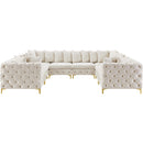  Manufacturer Color_Cream -- Tremblay 139" Cream Velvet Upholstered 8 pc Modular Sectional IMAGE 5