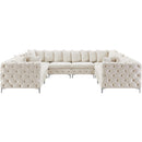  Manufacturer Color_Cream -- Tremblay 139" Cream Velvet Upholstered 8 pc Modular Sectional IMAGE 6