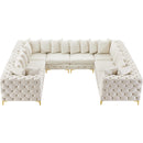  Manufacturer Color_Cream -- Tremblay 139" Cream Velvet Upholstered 8 pc Modular Sectional IMAGE 7