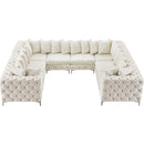  Manufacturer Color_Cream -- Tremblay 139" Cream Velvet Upholstered 8 pc Modular Sectional IMAGE 8