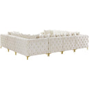  Manufacturer Color_Cream -- Tremblay 139" Cream Velvet Upholstered 8 pc Modular Sectional IMAGE 9