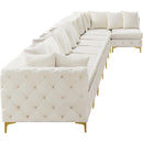  Manufacturer Color_Cream -- Tremblay 228" Cream Velvet Upholstered 8 pc Modular Sectional IMAGE 11