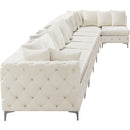  Manufacturer Color_Cream -- Tremblay 228" Cream Velvet Upholstered 8 pc Modular Sectional IMAGE 12