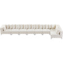  Manufacturer Color_Cream -- Tremblay 228" Cream Velvet Upholstered 8 pc Modular Sectional IMAGE 16