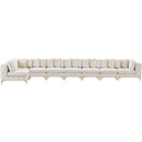  Manufacturer Color_Cream -- Tremblay 228" Cream Velvet Upholstered 8 pc Modular Sectional IMAGE 5