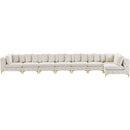  Manufacturer Color_Cream -- Tremblay 228" Cream Velvet Upholstered 8 pc Modular Sectional IMAGE 7