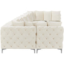 Meridian Tremblay Cream Velvet Modular Sectional IMAGE 10