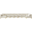  Manufacturer Color_Cream -- Tremblay 198" Cream Velvet Upholstered 9 pc Modular Sectional IMAGE 5