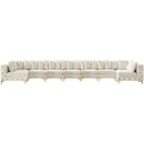 Meridian Tremblay Cream Velvet Modular Sectional IMAGE 5