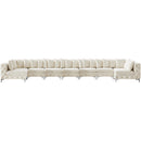  Manufacturer Color_Cream -- Tremblay 198" Cream Velvet Upholstered 9 pc Modular Sectional IMAGE 6