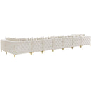  Manufacturer Color_Cream -- Tremblay 198" Cream Velvet Upholstered 9 pc Modular Sectional IMAGE 7