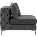  Manufacturer Color_Grey -- Tremblay Grey Velvet Upholstered Modular Armless Chair IMAGE 14