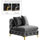  Manufacturer Color_Grey -- Tremblay Grey Velvet Upholstered Modular Armless Chair IMAGE 1
