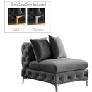  Manufacturer Color_Grey -- Tremblay Grey Velvet Upholstered Modular Armless Chair IMAGE 2