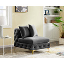  Manufacturer Color_Grey -- Tremblay Grey Velvet Upholstered Modular Armless Chair IMAGE 3