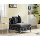  Manufacturer Color_Grey -- Tremblay Grey Velvet Upholstered Modular Armless Chair IMAGE 4