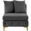  Manufacturer Color_Grey -- Tremblay Grey Velvet Upholstered Modular Armless Chair IMAGE 5
