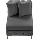  Manufacturer Color_Grey -- Tremblay Grey Velvet Upholstered Modular Armless Chair IMAGE 7
