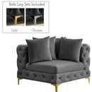  Manufacturer Color_Grey -- Tremblay Grey Velvet Upholstered Modular Corner Chair IMAGE 1