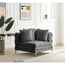  Manufacturer Color_Grey -- Tremblay Grey Velvet Upholstered Modular Corner Chair IMAGE 3