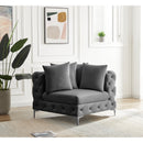  Manufacturer Color_Grey -- Tremblay Grey Velvet Upholstered Modular Corner Chair IMAGE 4