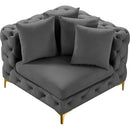  Manufacturer Color_Grey -- Tremblay Grey Velvet Upholstered Modular Corner Chair IMAGE 5