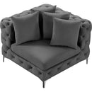  Manufacturer Color_Grey -- Tremblay Grey Velvet Upholstered Modular Corner Chair IMAGE 6