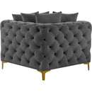  Manufacturer Color_Grey -- Tremblay Grey Velvet Upholstered Modular Corner Chair IMAGE 7