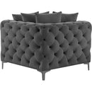  Manufacturer Color_Grey -- Tremblay Grey Velvet Upholstered Modular Corner Chair IMAGE 8