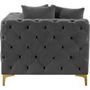  Manufacturer Color_Grey -- Tremblay Grey Velvet Upholstered Modular Corner Chair IMAGE 9