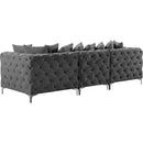  Manufacturer Color_Grey -- Tremblay 109" Grey Velvet Upholstered 3 pc Modular Sofa IMAGE 10
