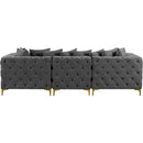  Manufacturer Color_Grey -- Tremblay 109" Grey Velvet Upholstered 3 pc Modular Sofa IMAGE 11