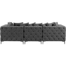  Manufacturer Color_Grey -- Tremblay 109" Grey Velvet Upholstered 3 pc Modular Sofa IMAGE 12