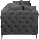  Manufacturer Color_Grey -- Tremblay 109" Grey Velvet Upholstered 3 pc Modular Sofa IMAGE 13