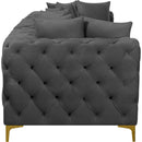  Manufacturer Color_Grey -- Tremblay 109" Grey Velvet Upholstered 3 pc Modular Sofa IMAGE 14