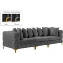  Manufacturer Color_Grey -- Tremblay 109" Grey Velvet Upholstered 3 pc Modular Sofa IMAGE 1