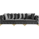  Manufacturer Color_Grey -- Tremblay 109" Grey Velvet Upholstered 3 pc Modular Sofa IMAGE 5