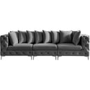  Manufacturer Color_Grey -- Tremblay 109" Grey Velvet Upholstered 3 pc Modular Sofa IMAGE 6