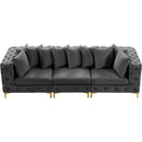  Manufacturer Color_Grey -- Tremblay 109" Grey Velvet Upholstered 3 pc Modular Sofa IMAGE 7