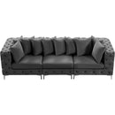  Manufacturer Color_Grey -- Tremblay 109" Grey Velvet Upholstered 3 pc Modular Sofa IMAGE 8