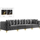  Manufacturer Color_Grey -- Tremblay 139" Grey Velvet Upholstered 4 pc Modular Sofa IMAGE 1