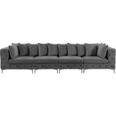  Manufacturer Color_Grey -- Tremblay 139" Grey Velvet Upholstered 4 pc Modular Sofa IMAGE 6