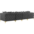  Manufacturer Color_Grey -- Tremblay 139" Grey Velvet Upholstered 4 pc Modular Sofa IMAGE 7